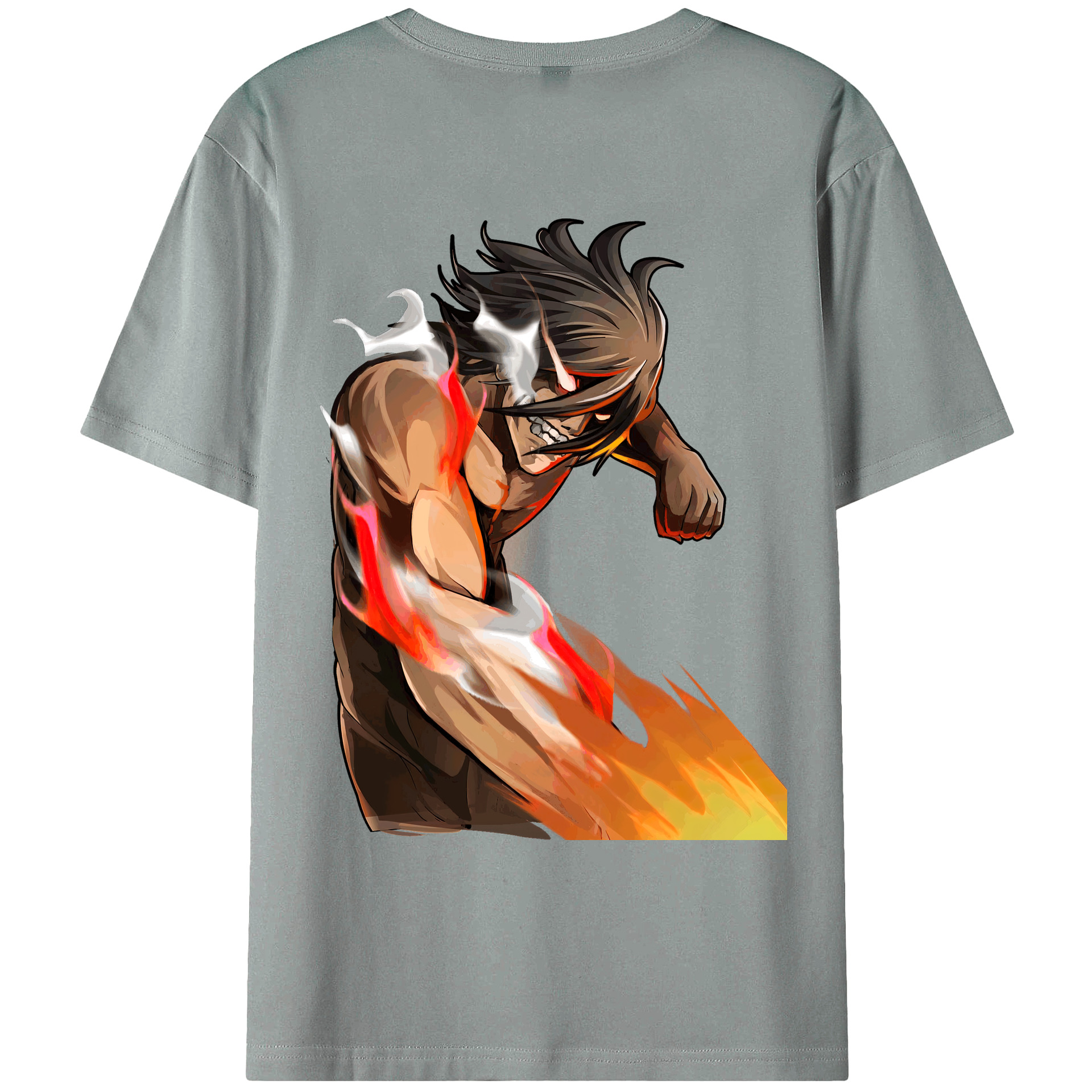 （画像用） 進撃の巨人 Attack on Titan 綿100％ メンズ半袖Tシャツ（バックプリント） 通気性